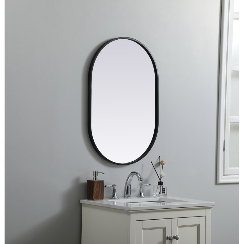 Miroir mural Sabine, 30 po x 20 po, Noir
