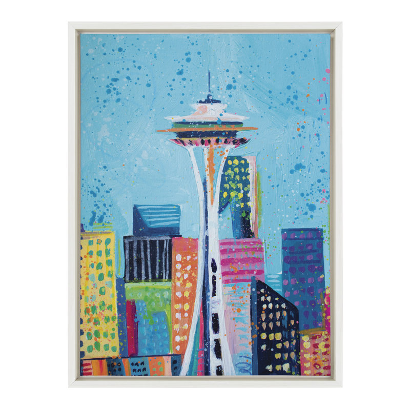 «Seattle Needle Space» par Rachel Christopoulos, reproduction d'art sur toile encadrée
