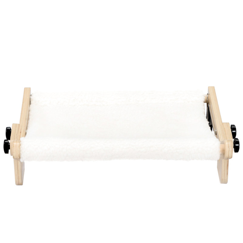 Siège de fenêtre Soft Cat, structure en bois, sans ventouse, assemblage facile, l 20,23 po x l 14,74 po, H 7,82 po, perchoir intérieur jusqu'à 55 lb pour fenêtre, literie, matériau, perçage, position réglable, H 7,82 po