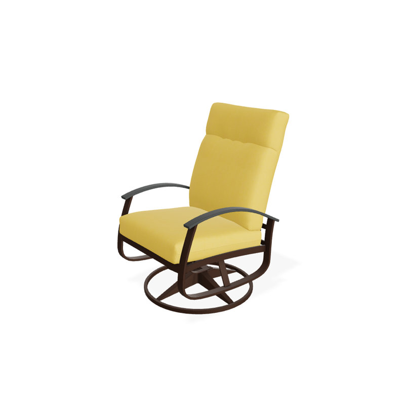 Chaise berçante pivotante réglable avec coussins Askar, Jaune 43A, Graphite classique P30, Kona texturé
