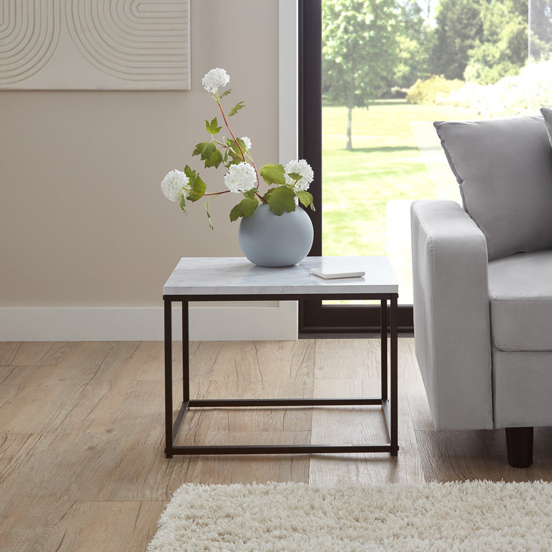 Kalyssa Frame End Table, Black, White