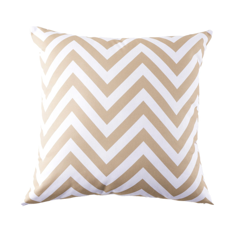 Coussin décoratif carré ivoire en zigzag