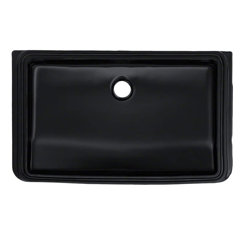 Vitreous China Rectangular Undermount Bathroom Sink with Overflow