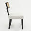 Ensemble de 2 chaises de salle à manger de style Mid-Century moderne, dossier en bois massif et filet de rotin, chaises d'appoint de salle à manger, cadre noir et ensemble de coussins beige