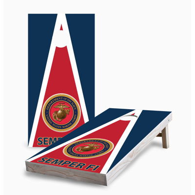 Marine Corps Semper Fi 2x4 Cornhole Board Set | Includes (2) Boards (8) Bags & Optional Accessories