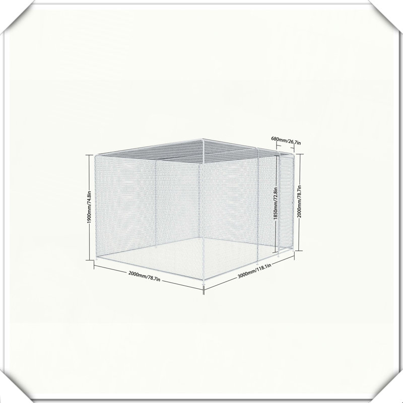 Cage à poules pour l'extérieur, H 78,7 po x l 118,1 po x P 78,7 po