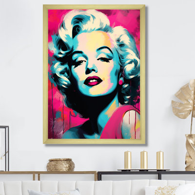 Magenta Popart Monroe - femme, impression sur toile_105800