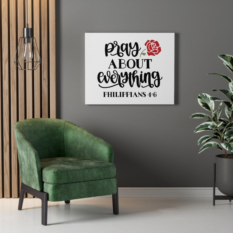 Pray About Everything Philippians 4:6 - Wrapped Canvas Print, 28cm H x 36cm W