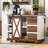 55.5" Farmhouse Kitchen Island With Drop Leaf