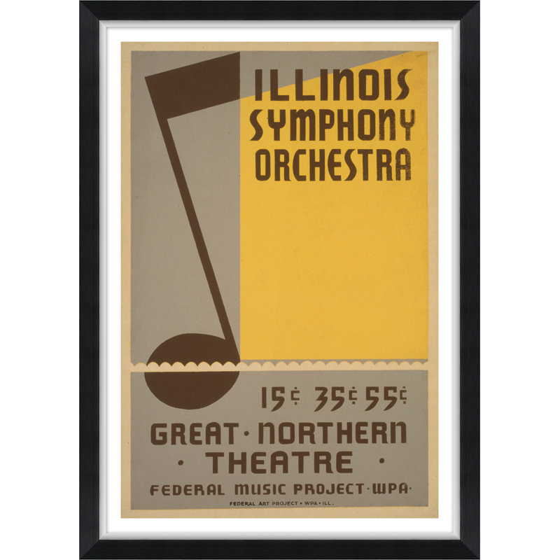 «Illinois Symphony Orchester», affiche vintage encadrée