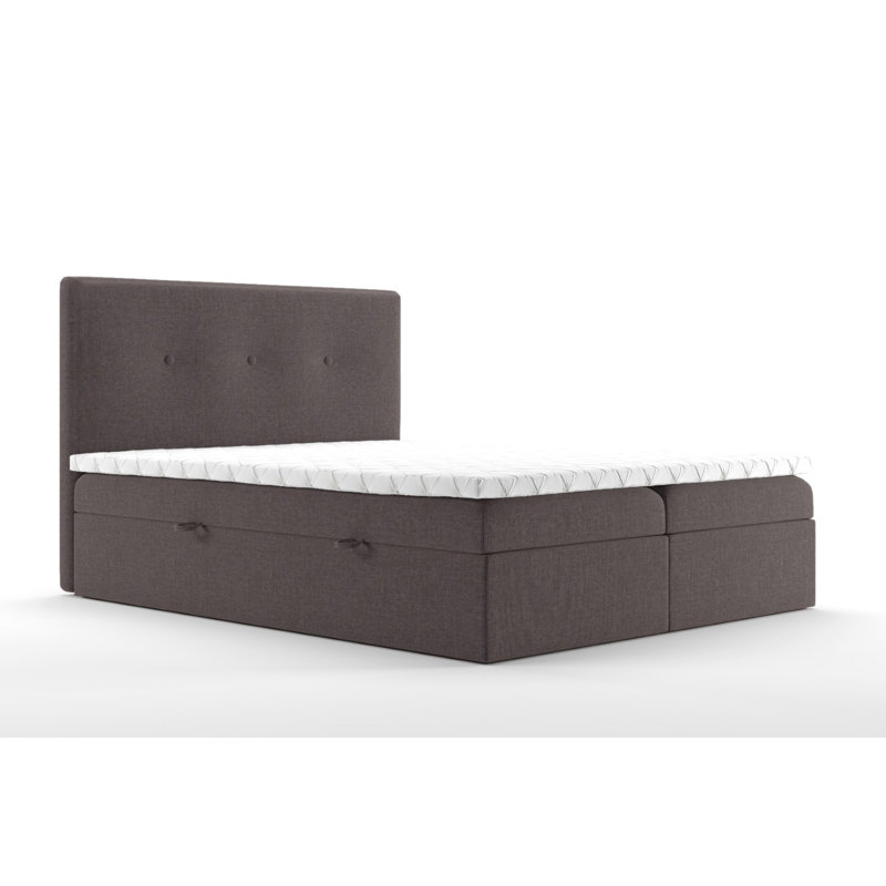 Boxspring Bed Bergen with Storage, Brown, 180 x 200cm