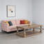 Table basse rétro en placage de pin-2139516378