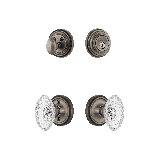 Nostalgic Warehouse Classic Rosette Entry Set with Crystal Victorian Knob