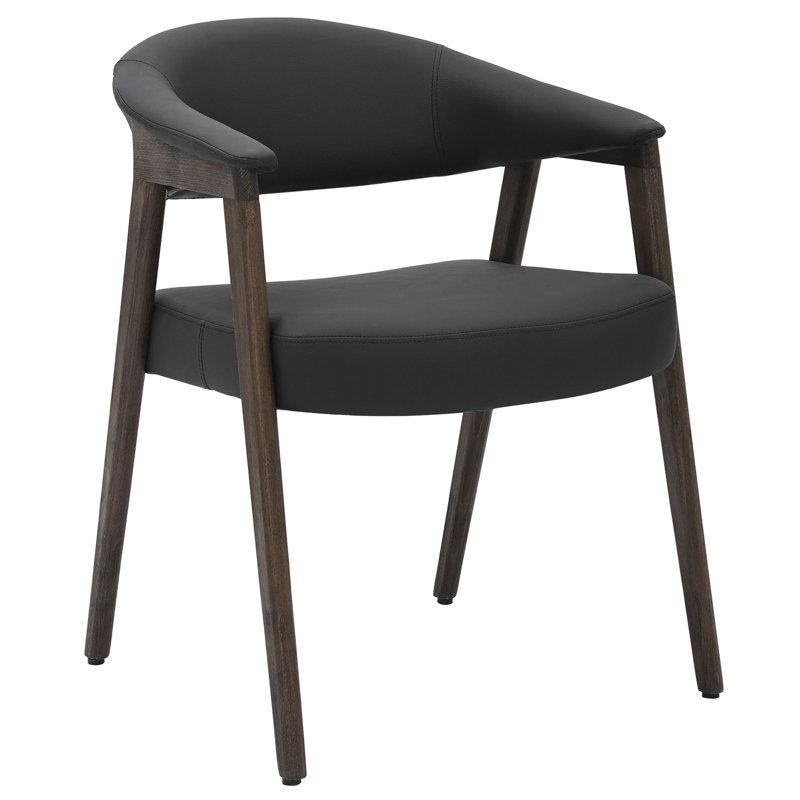 Ensemble de 2 chaises de salle à manger Betza noires et noyer foncé, Noir