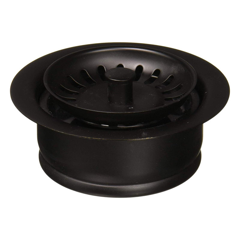 3-1/2" Kitchen Sink Waste Disposal Drain Flange and Basket Strainer, Oil Rubbed Bronze
