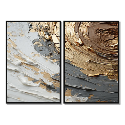 Radiant Revolve Modern Gold Spiral II - impressions sur toile dorées modernes