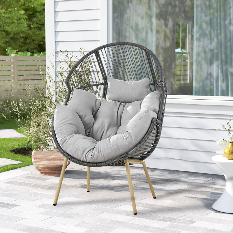 Hamac avec coussin Azuredee, Gris clair, Gris foncé