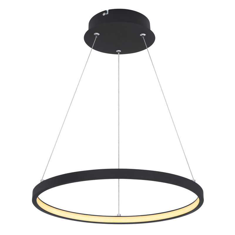 Bertrice 1 - Light LED Crystal Pendant, Matt Black