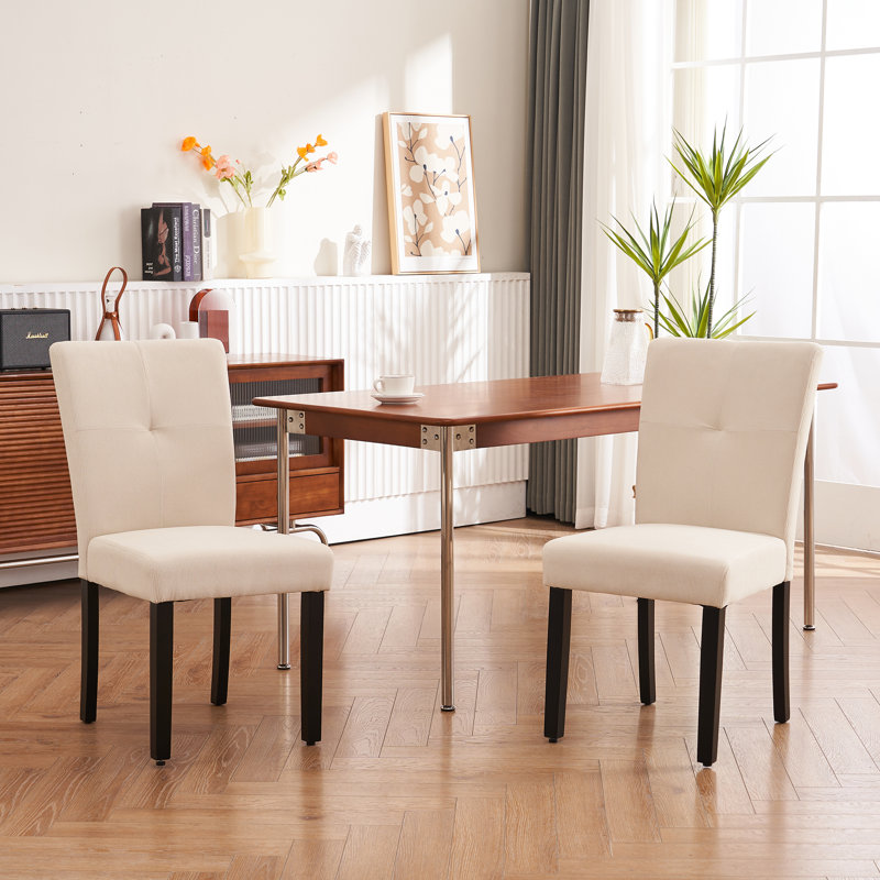 Chaise de salle à manger rembourrée Sillivan Parsons, Beige