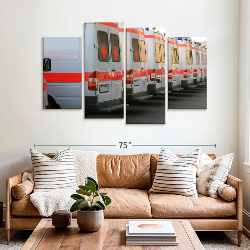 Mehar Parked Ambulances, 42" H x 68" W