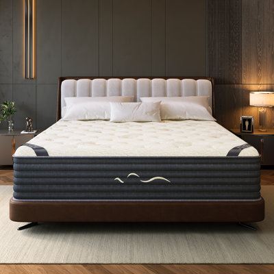 High-end Antistatic Medium & Firm Revenible Cashmere Gel Memory Foam Mattress 10-Year Warranty CertiPUR-US, OEKO-TEX SGS Certified by Alwyn Home