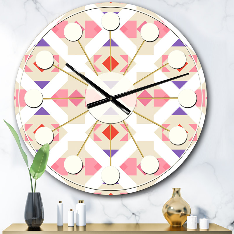 Triangulaire rétro Design VII - horloge murale Mid-Century moderne, Surdimensionné