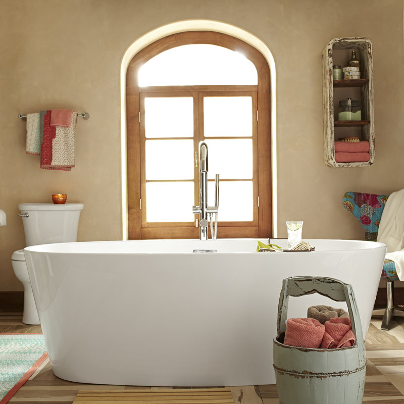 68.75'' x 31.25'' Freestanding Soaking Acrylic Bathtub