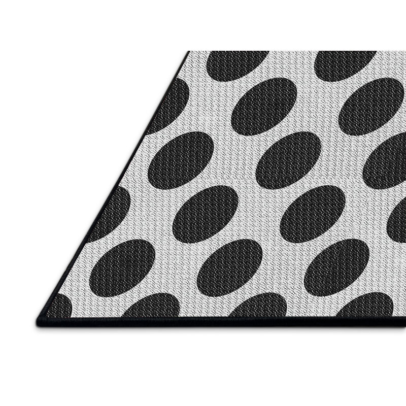 Tapis noir/blanc à motifs, Rectangle 2 pi x 3 pi