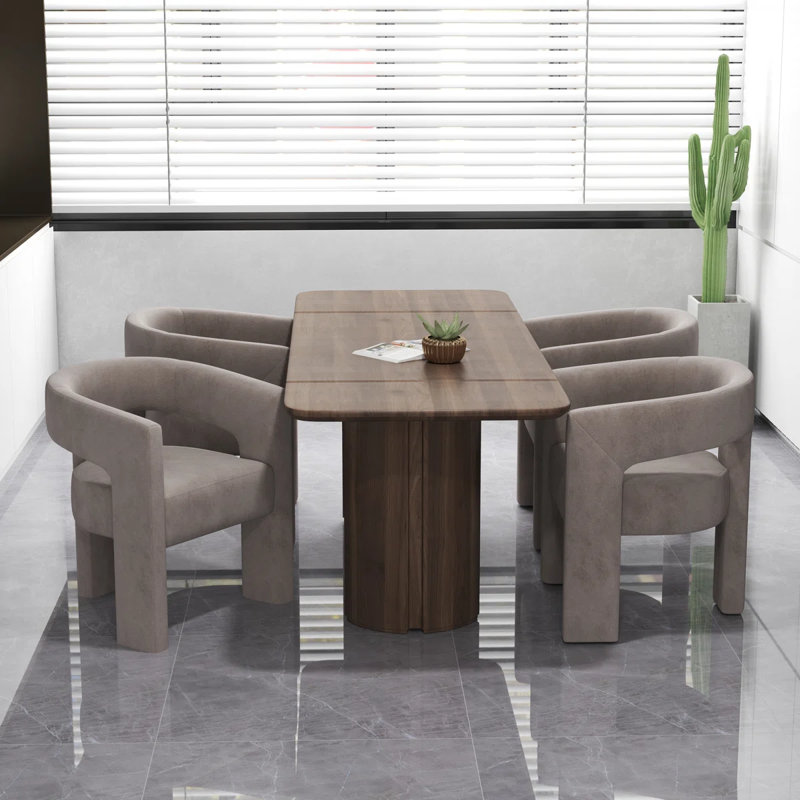 Chaise rembourrée en velours, Gris