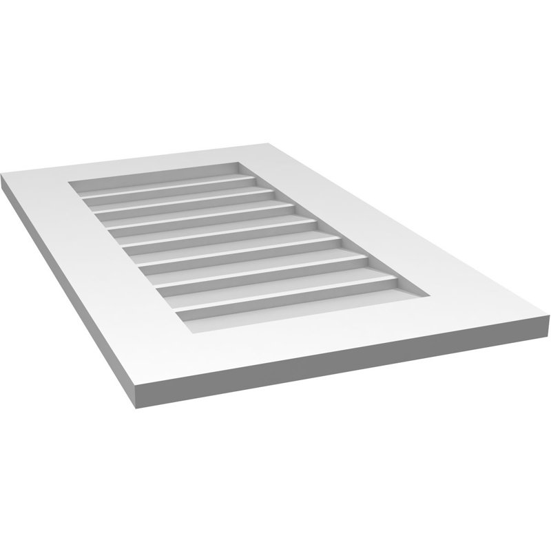 Vent à pignon rectangulaire en uréthane non-fonctionnel, H 30 po x l 18 po x P 1 po