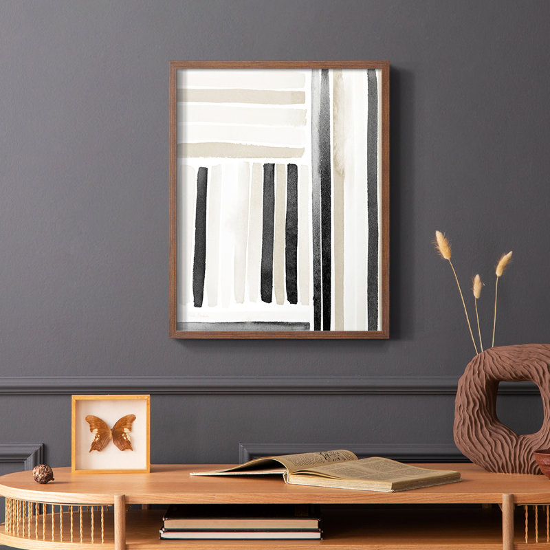 «Neutral Lines I», reproduction encadrée - bois massif, H 28 po x l 22 po, Brun