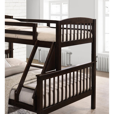 Lit simple transitionnel en bois massif avec finition cerisier, conception à lattes et angle, 60 pouces de largeur, 118,4 lb, pour lit de style chambre à coucher avec bois franc, l 60 po x P 81 po H 68 po