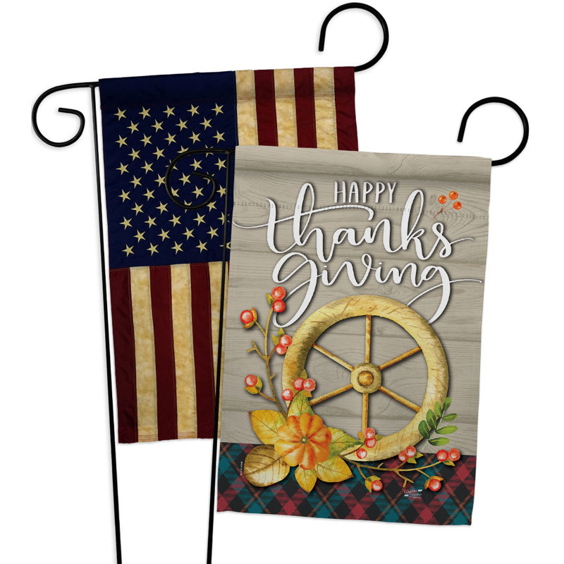 Drapeau de jardin 19 x 13 po en polyester Thanksgiving