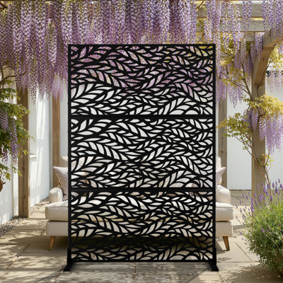 Metal Privacy Panel Set, 4’W x 6’H – Freestanding or Wall-Mount, Outdoor Privacy Screen for Indoor & Outdoor Use
