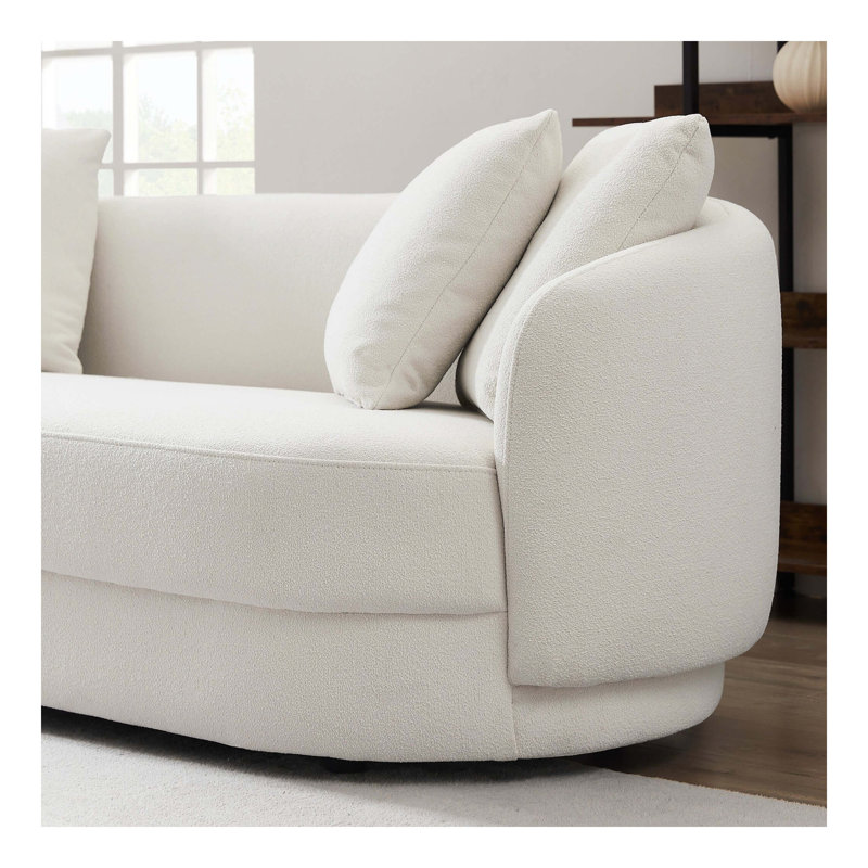 Canapé Dylan Modern French Boucle, Blanc