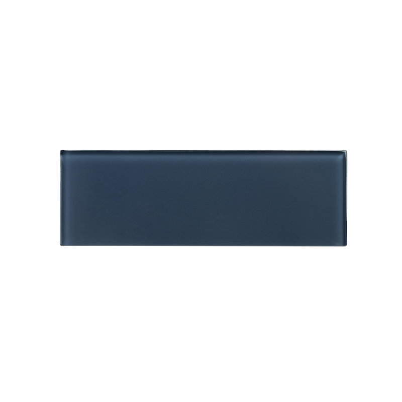 Premium 4" x 12" Glass Subway Tile, Denim Blue