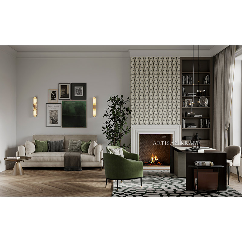 Encadrement de cheminée en pierre Gatsby, Naturel, 57"