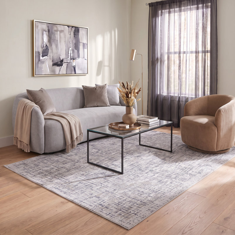 Parkwoods Collection Abstract Hash Design Neutral Area Rug, Rectangle 1 pi 9 po x 2 pi 9 po