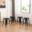 Tabouret de bar moderne 24 po H avec structure en métal et tabouret de bar empilable sans dossier-1844377920