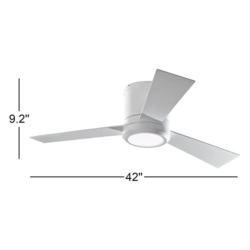 Rodrick Ceiling Fan with LED Lights, Matte White, 42 inches