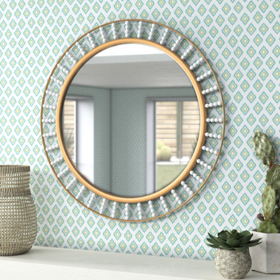 Andre Solid Wood Circle Wall Mirror