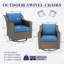 Fauteuils pivotants à bascule d'extérieur en osier Jenesys Red Barrel Studio avec coussins-256601906