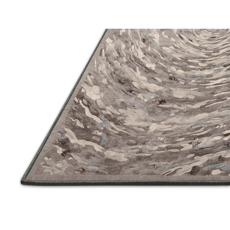 Tapis gris soyeux et moelleux, Rectangle 4 pi x 6 pi