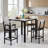 Dining Table Set For 4, Counter Height Table & 4 Bar Stools, Modern Kitchen Dining Set, With Upholstered Chairs, White, Grey-514839261-514839256-514839262