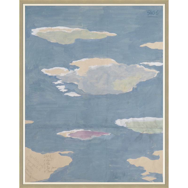 Clouds Print by Paule Marrot, 54" H x 43" W, Silver, Framed Print