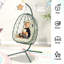 Fauteuil suspendu suspendu en osier avec support et coussin lavable pour patio-129223825-129223827