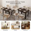 110-150cm Extendable Dining Table, Kitchen Wood Desk With 4-8 Seats, Space Saving, Brown