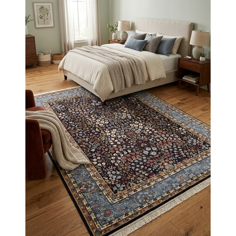 Tapis traditionnel bleu marine Deklan