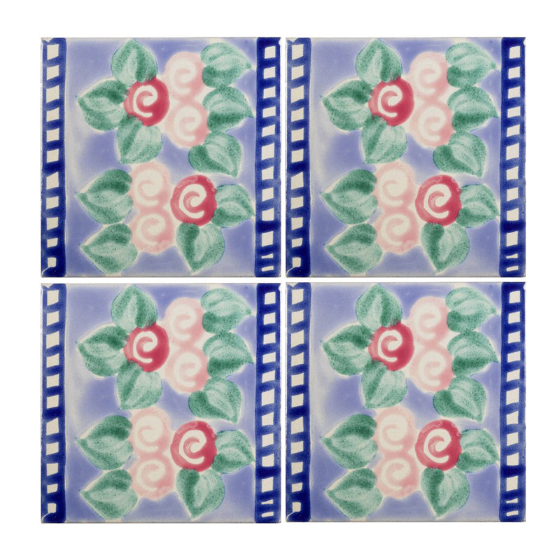 Carrelage décoratif en corse de céramique 4 po x 4 po mauve Mediterranean