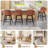 360° Swivel Barstools with Solid Wood Legs,Upholstered Counter Stools with Back